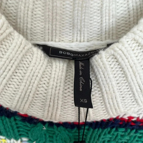 BCBG NWT Colorblock Knit Sweater Dress Oversized Fit XS - Picture 6 of 9